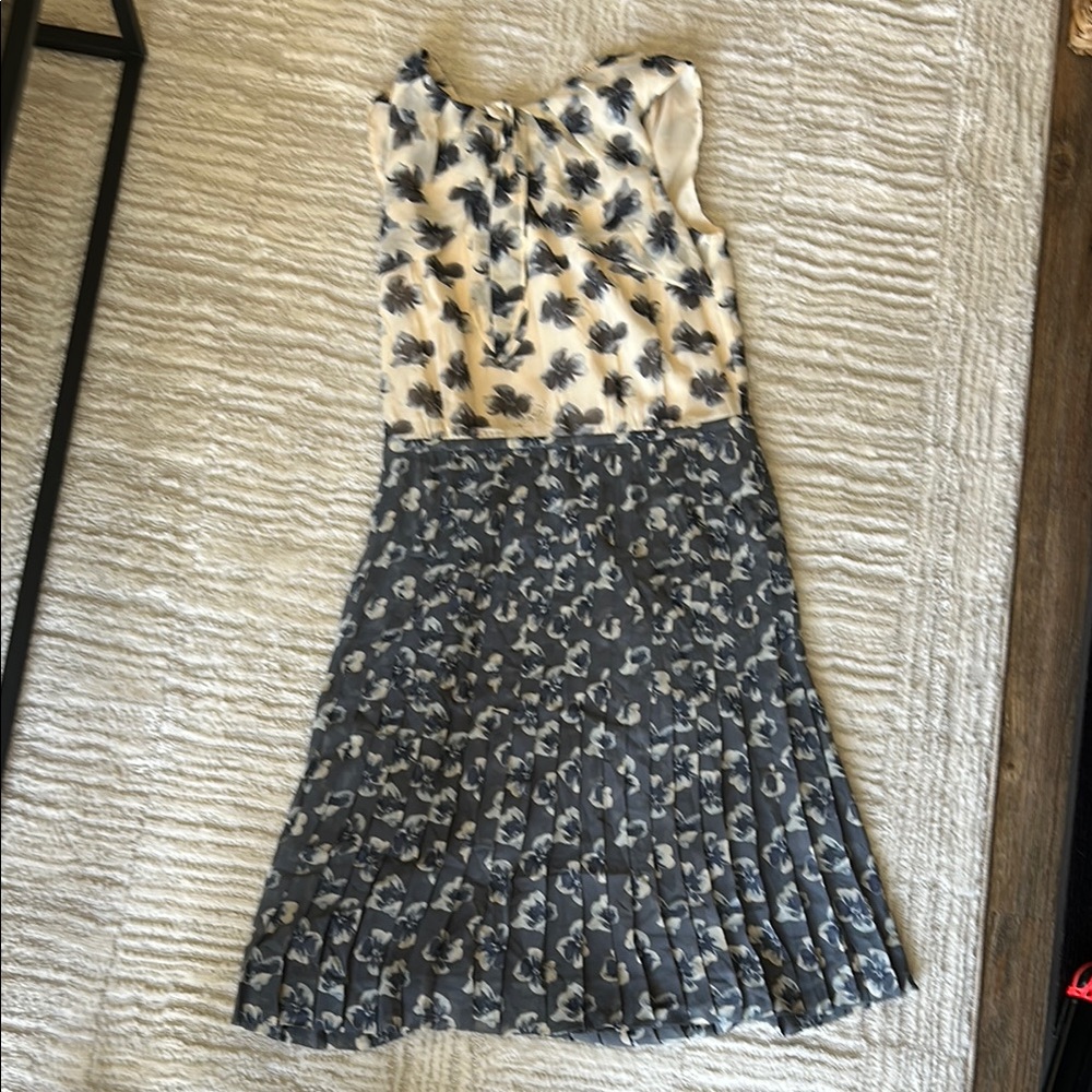 Floral TORY BURCH Dress in Blue and Cream